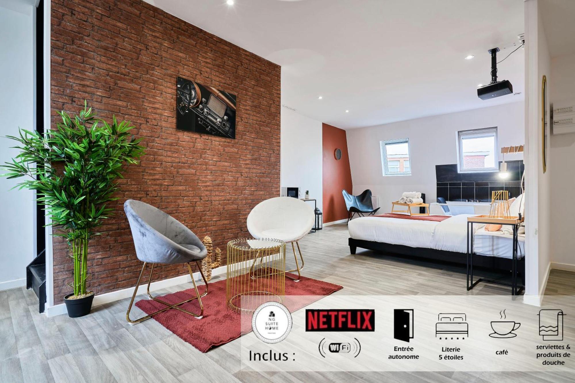 Ng Suitehome - Lille I Roubaix Centre I Grand Place - Balneo - Netflix - Wifi Экстерьер фото